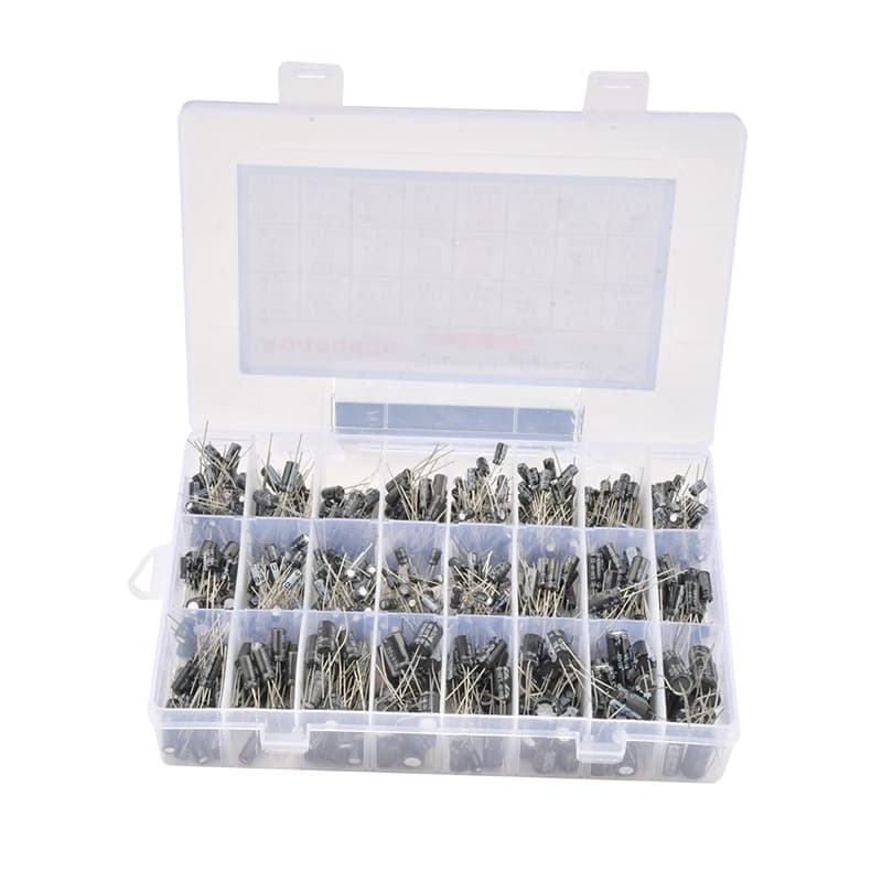 630PCS 24 commonly used 630 in-line electrolytic capacitor sample package kit 0.1uF-1000uF