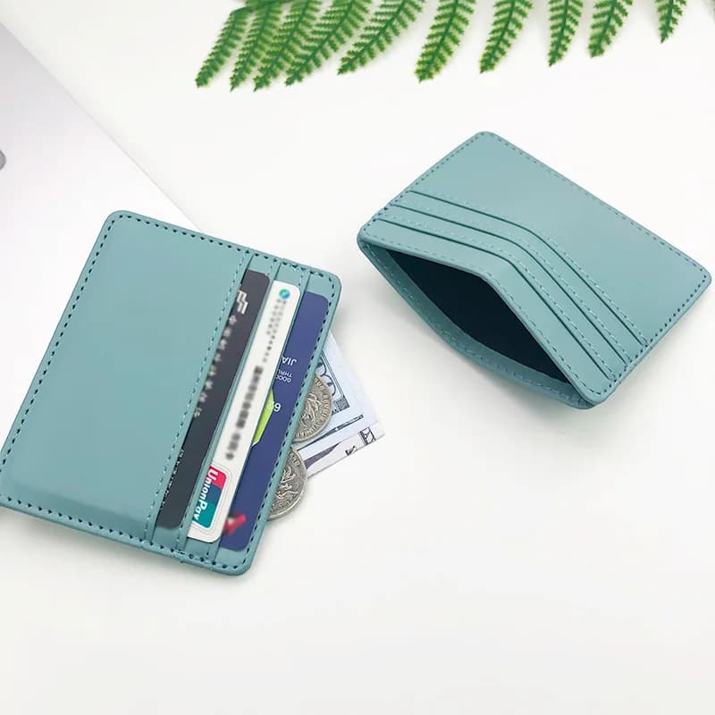 Pu Leather ID Card Holder Candy Color Bank Credit Card Box Multi Slot Slim Card Case Wallet Women Men Business Card Cover