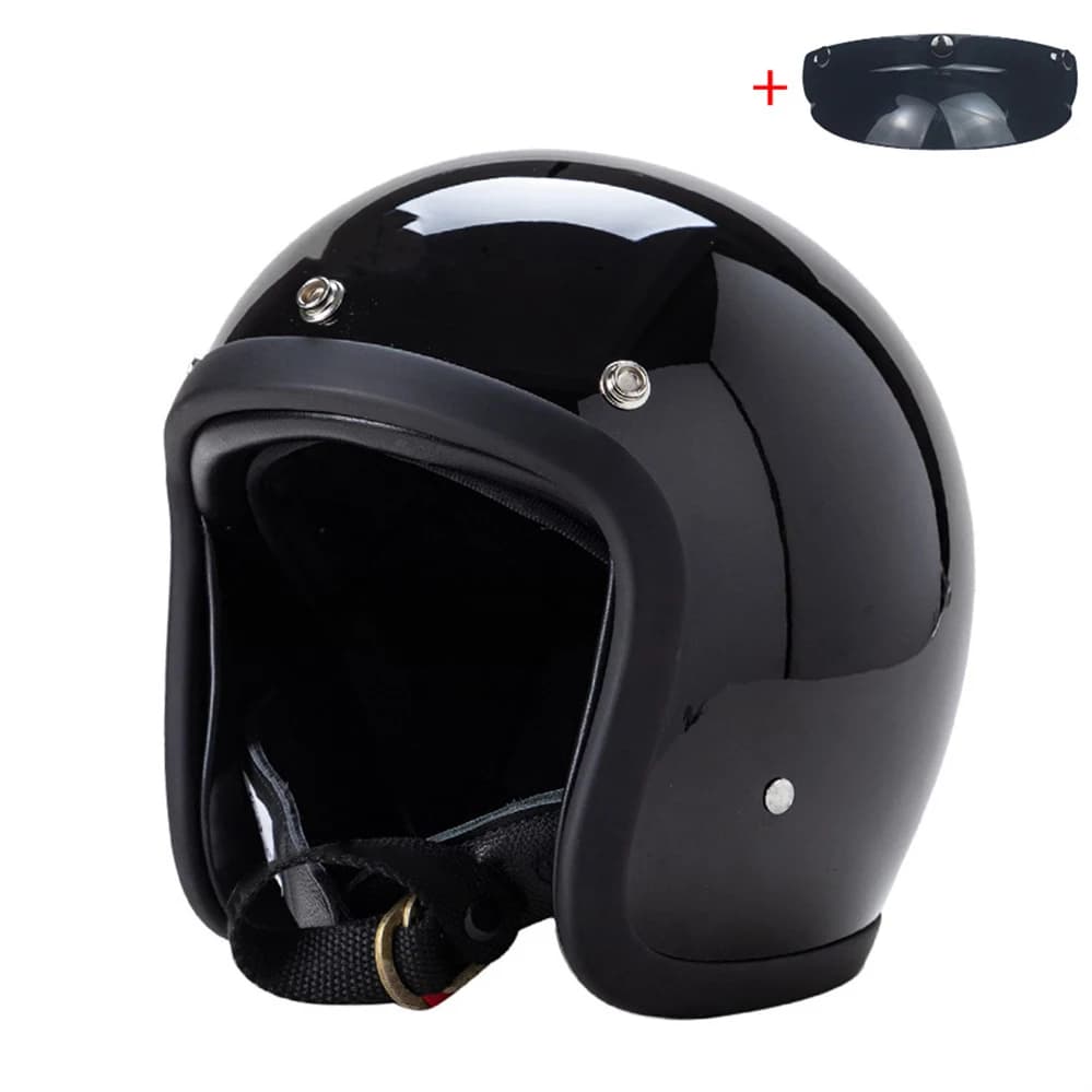 FiberGlass Vintage 500TX Open Face Motorcycle Helmet Retro Scooter Riding 3/4 Jet Casco Moto Capacete Japanese Korea Style BLD