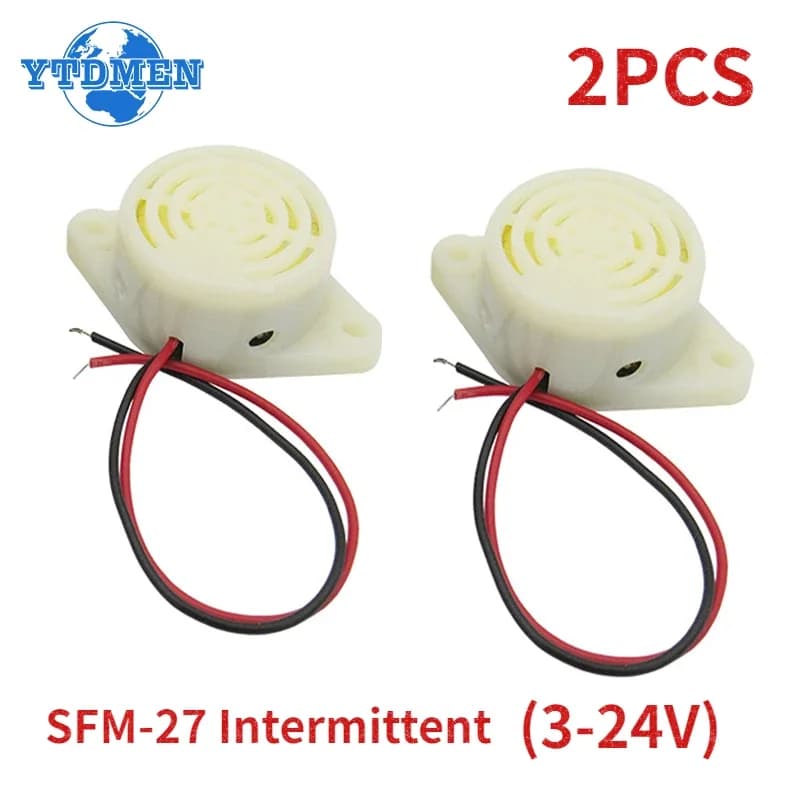 2PCS SFM-27 Buzzer 95DB Active Buzzer High-decibel 3-24V 12V Electronic Buzzers Beep Alarm Intermittent, For Arduino
