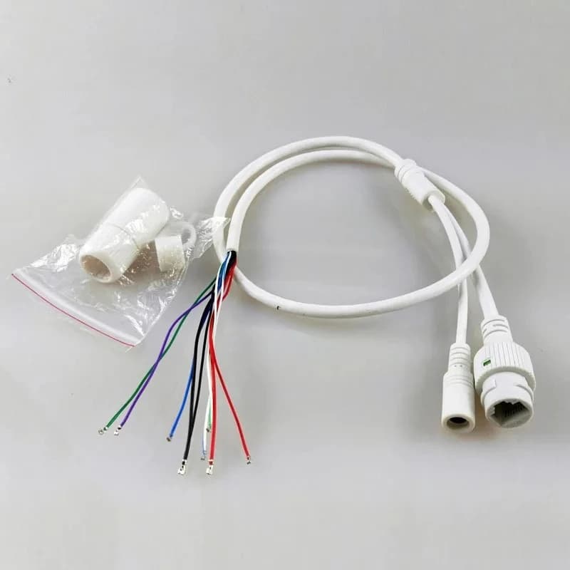ESCAM LAN Cable Module for CCTV IP Camera - RJ45 DC Jack (No 4/5/7/8 Wires) w/Status LED, QF001 Compatible