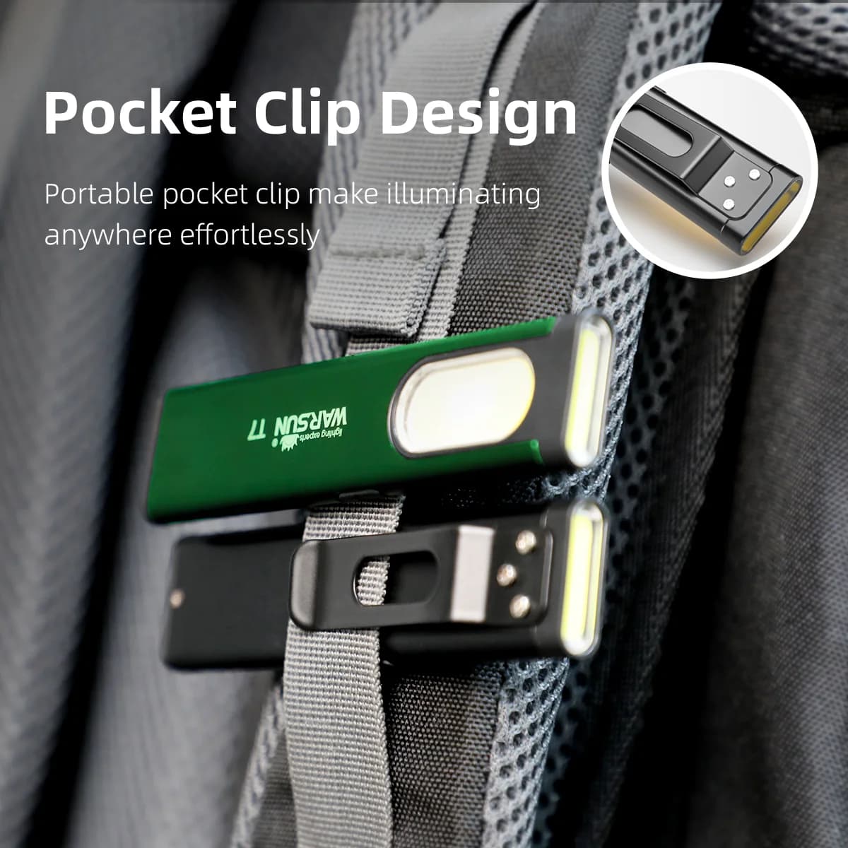 Warsun T7 Latest LED Keychain Flashlight  450Lm Portable Mini Torch Light Pocket Lantern Flood Work Light With Magnet