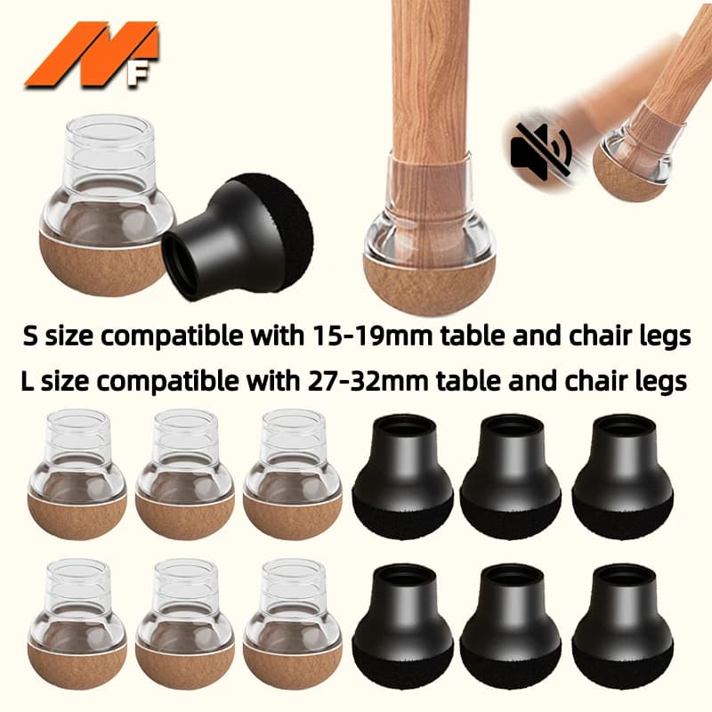 New Transparent Silicone Chair Leg Floor Protector with Wrapped Felt Bar Stool Chair Leg Furniture Leg Feet Protection Cover