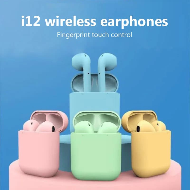 i12 TWS Wireless Bluetooth Headset with Mic In-Ear Stereo Earbuds Fone Bluetooth Earphones Sports Gaming Headphones For Xiaomi