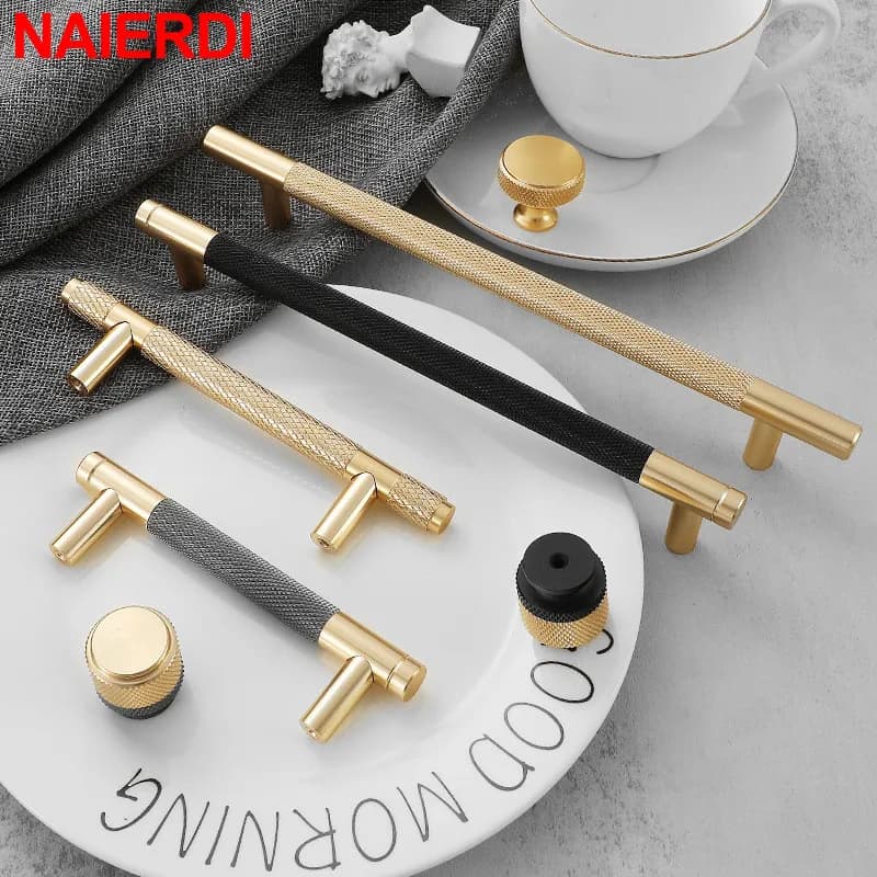 NAIERDI Gray Gold Furniture Handle Fashion Kitchen Cabinet Knobs Aluminum Alloy 600-1000mm Wardrobe Door Pulls Long Door Handle