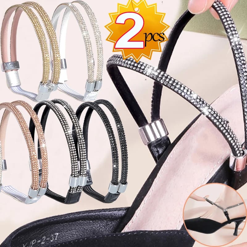 High Heels Shoes Band Anti-loose for Women Rhinestone Shoe Decoration Adjustable Straps Sandal Toe Laces Ankle Shoe Belt Holding