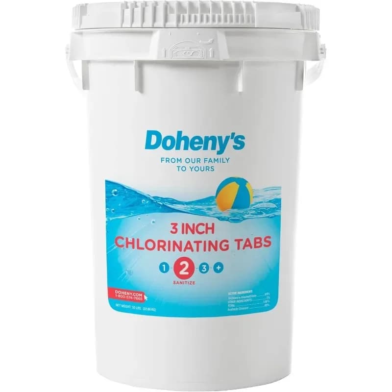 3 Inch Stabilized Chlorine Tablets | Pro-Grade Pool Sanitizer, Long Lasting, Slow Dissolving, 99% Pure Tri-Chlor, Individually