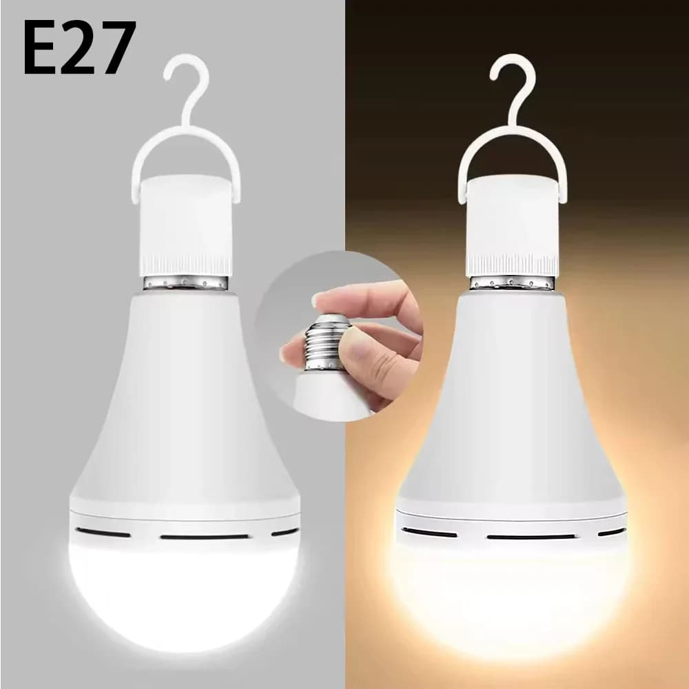 E27 LED Emergency Light Bulb 7W 9W 12W 15W High Brightness Light Bulb Outdoor Camping Fishing Energy-Saving Emergency Light Bulb