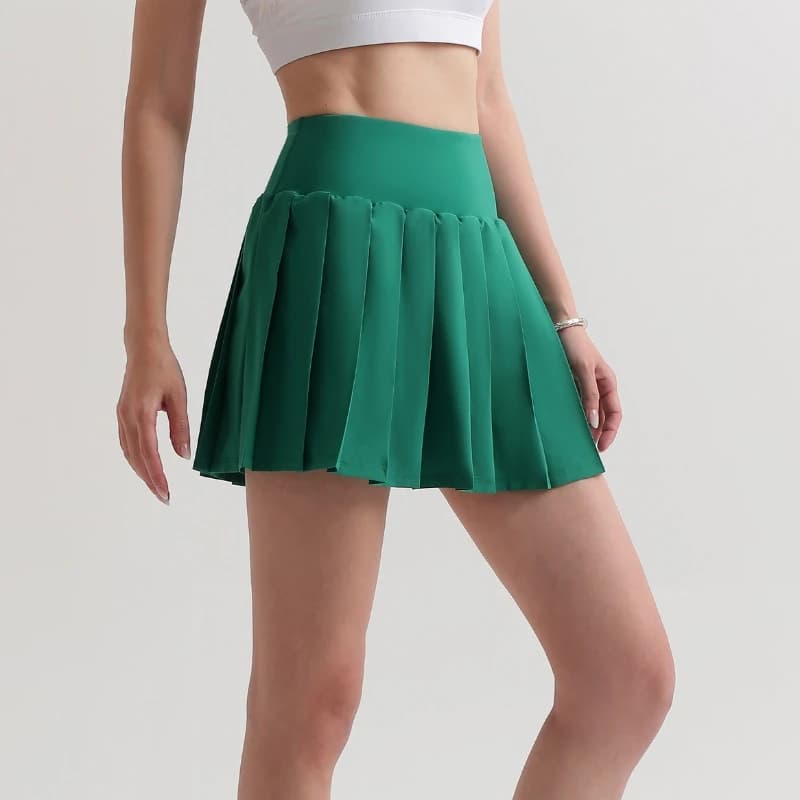 Solid Color Sports Tennis Skirt Women's High Waist Pleated Mini Skorts Skirts With Pockets Golf Gym Outdoor Fitness Shorts Skirt