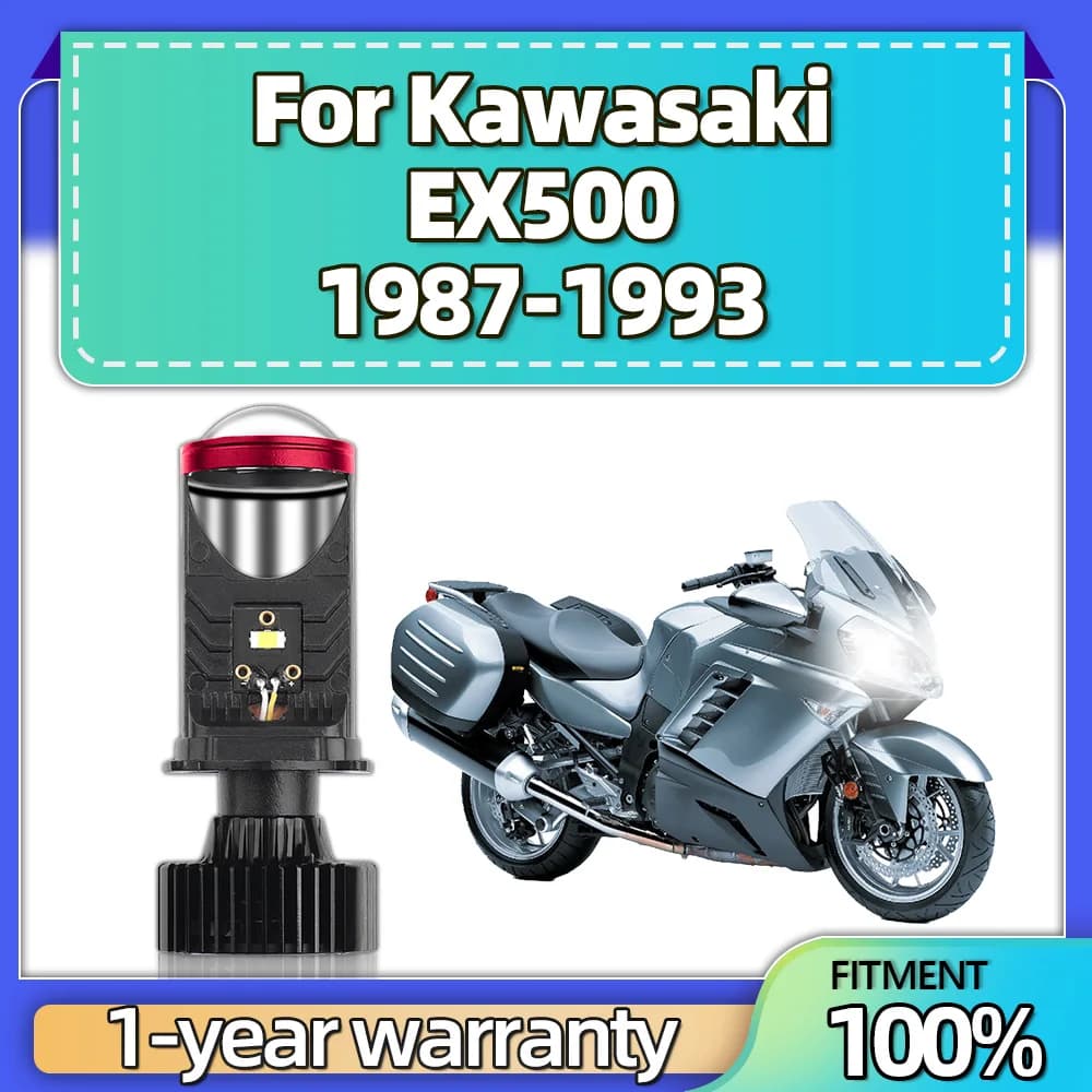 1PCS Motorcycle Headlight Projector Lens Led H4 Super Bright Cut-off Line Motorbike Hi Lo Beam For Kawasaki EX500 1987-1993