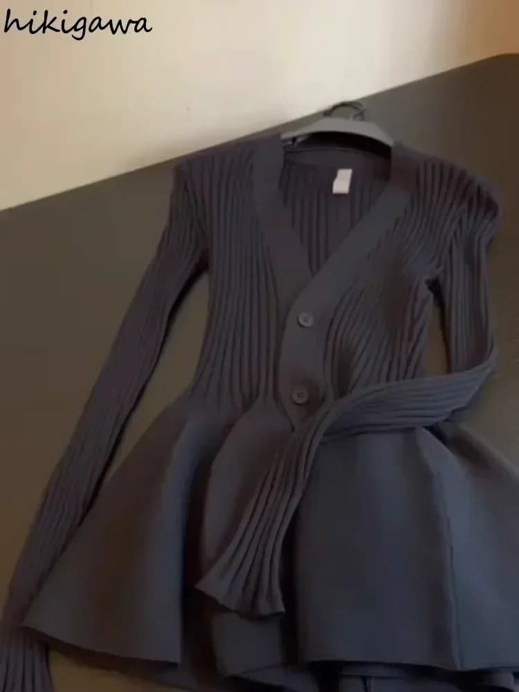 Knitwear Cardigan Women Clothing V-neck Slim Fit Sueter Mujer Solid Color Vintage Pull Femme Chic Knitted Korean Sweater 63a457