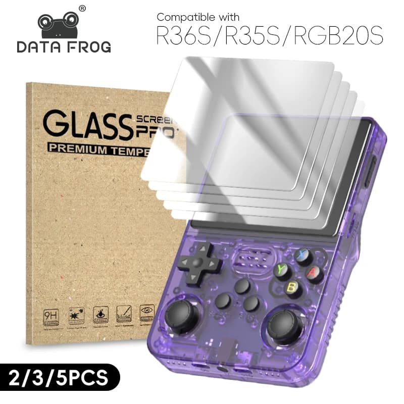 Data Frog 2/3/5pcs Tempered Glass Film For R36S 3.5 Inch Game Console Screen Protector Cover Film For R35S RGB20S Game Handheld