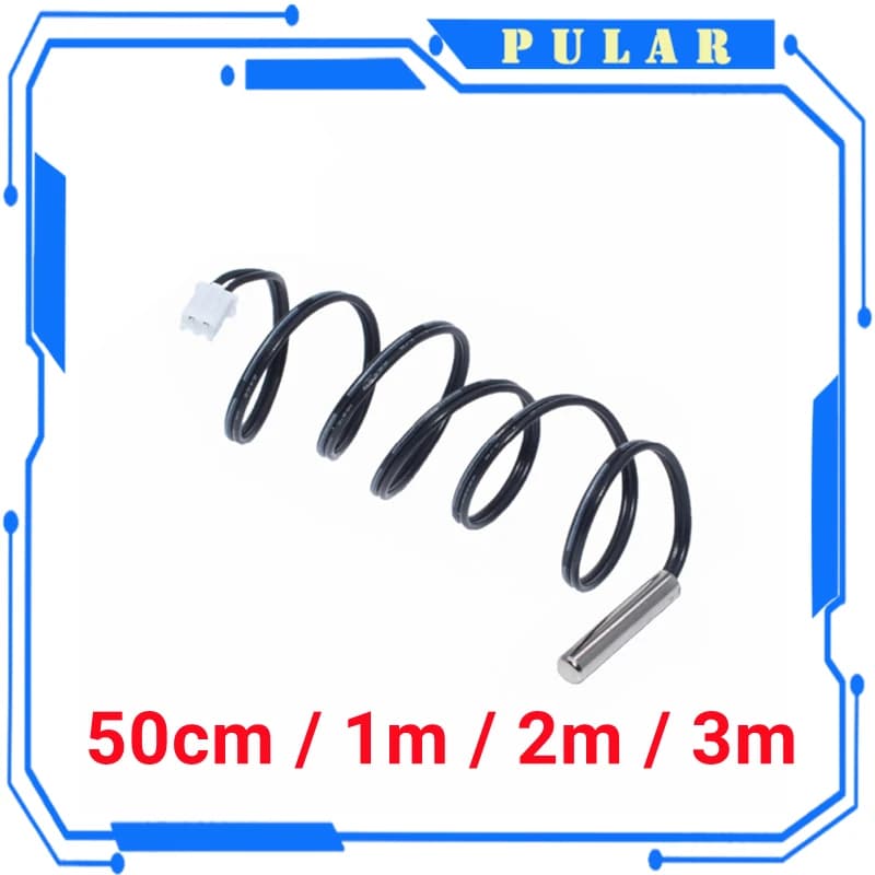 Hot 50cm 1m 2m 3m NTC Thermistor Temperature Sensor Waterproof Probe Wire PLR 10K 1% 3950 W1209 W1401 cable
