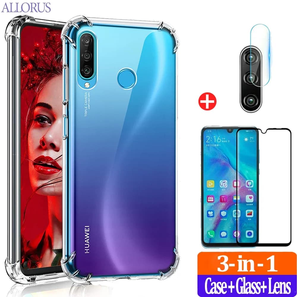 Transparent Case For Huawei P30 Lite/P 30 Lite(New Edition ) Case Glass,Soft Silicone Shockproof Cover P 40 E P40 Lite P30Lite