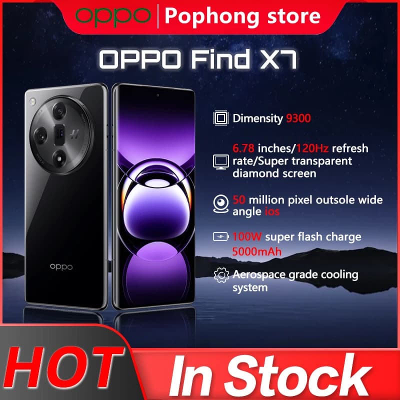New Original OPPO Find X7 6.78 " Android 14 5G Dimensity 9300 Rear Triple Camera 120Hz OLED 50MP 5000mAh 100W OTA NFC