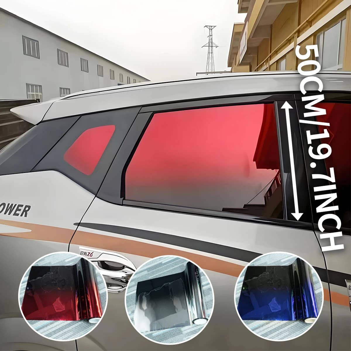 1/3M Car Gradient Car Film Frontside Side Windshield UV Protected Heat Insulation Color Change Film Exterior Accessories
