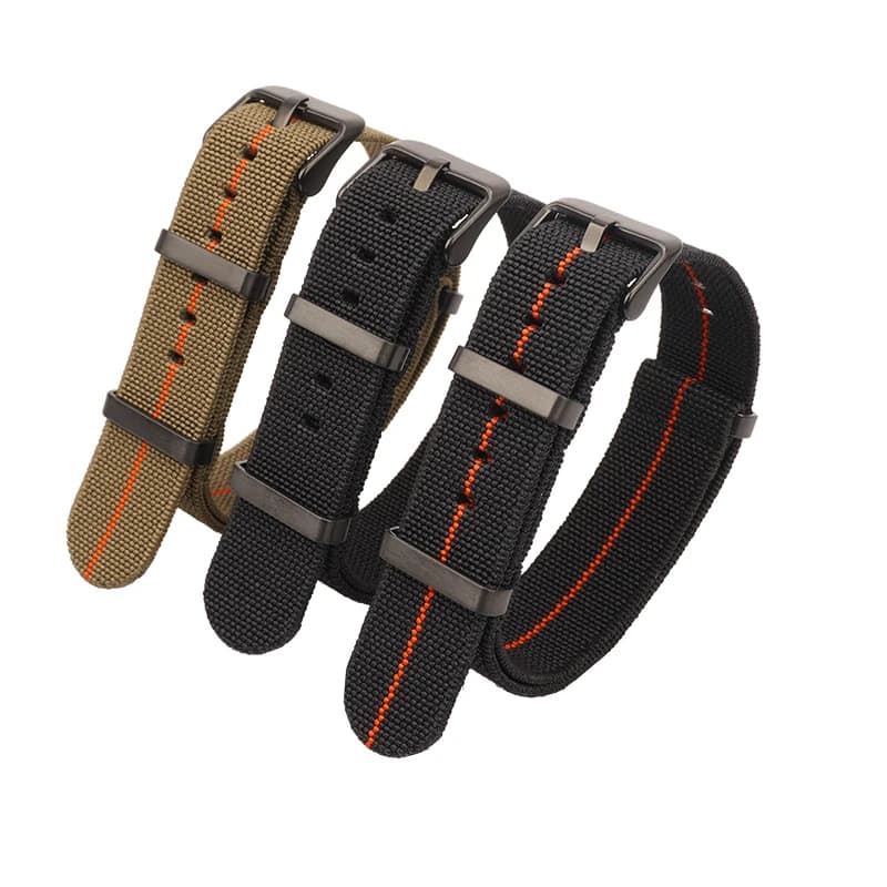 Washable Elastic Nylon Watchband For IWC Seiko 60s French Troops Parachute Bag Strap 18mm 20mm 22mm Outdoor waterproof bracelet