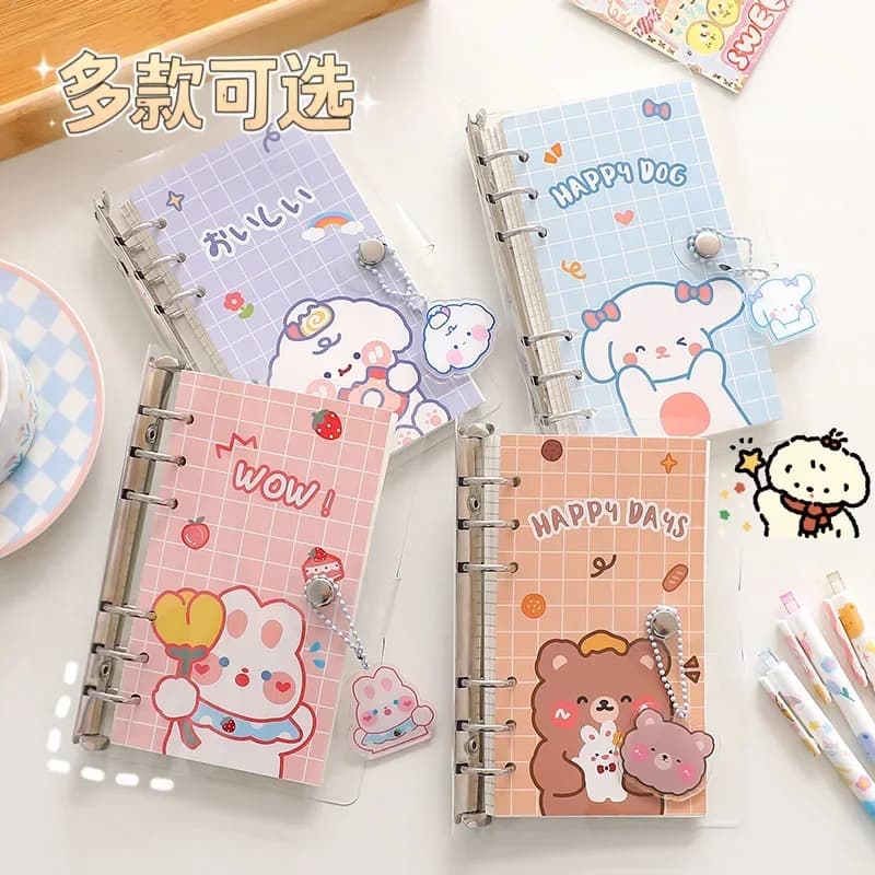 Korean Cute Hand Account Loose-leaf Notebook Set Girl Heart Detachable Coil Book Student Notepads Stationery Back To School