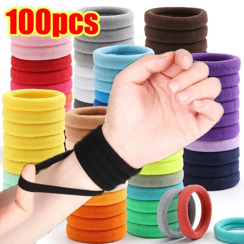 Elastic Black Hair Bands for Women Seamless Rubber Band Hair Ties Ponytail Holder Scrunchies Fashion Headwear Accessories