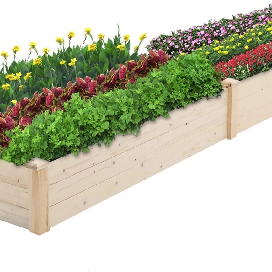 Outdoor wooden garden bed incubator set is suitable for vegetable and fruit herbaceous garden gardening