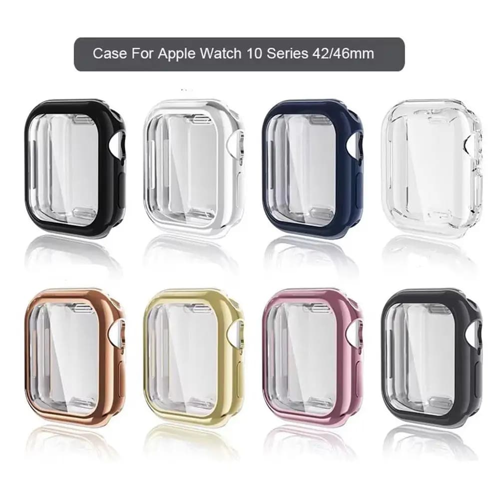 Soft TPU Case for Apple watch Series 10 Full Directional Screen Protector Case Smartwatch Bumper Cover for Apple watch Series 10