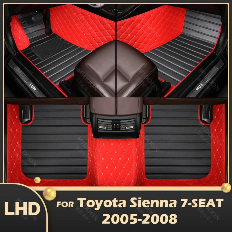 Car floor mats for Toyota Sienna（SEVEN SEAT）2005 2006 2007 2008 Custom auto foot Pads automobile carpet cover