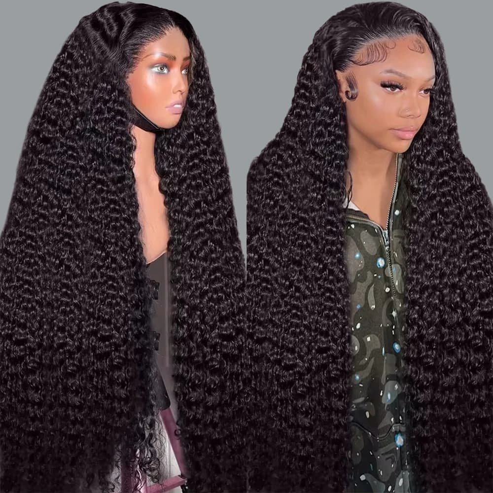 38 Inch Deep Wave 250 Density Glueless Wig 13X6 HD Lace Frontal Human Hair Remy Transparen Pre Plucked Brazilian Wigs For Women