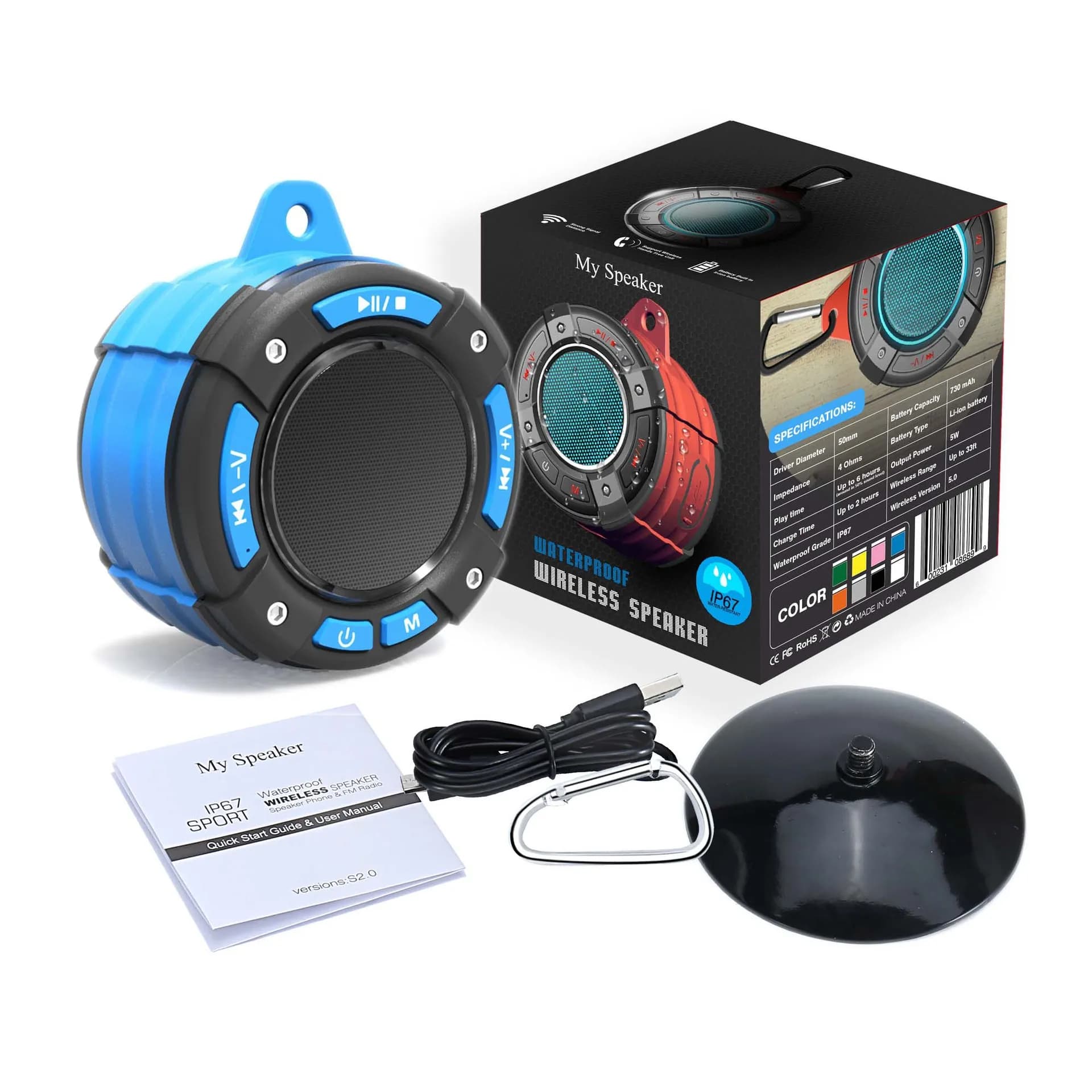 RGB Bluetooth Speaker Level 7 Waterproof Portable Multi-function Bike Speaker Mini Bathroom Luminous Bluetooth Portable Speaker