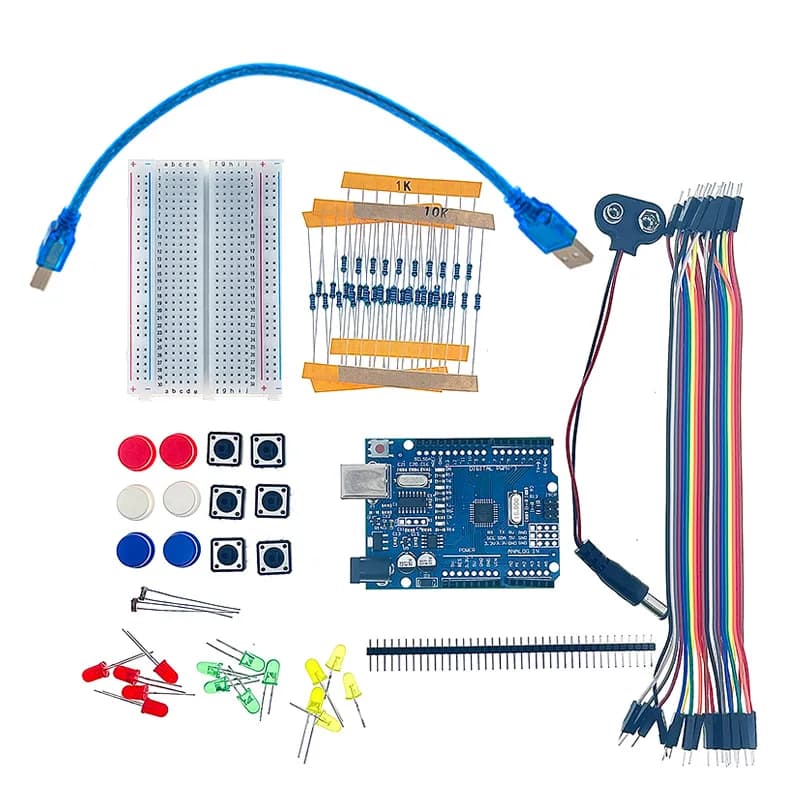DIY Electronic Starter Kit for UNO R3 Arduino Circuit Board Electronics 12-in-1 Programmable Engineering Coding Education STEAM