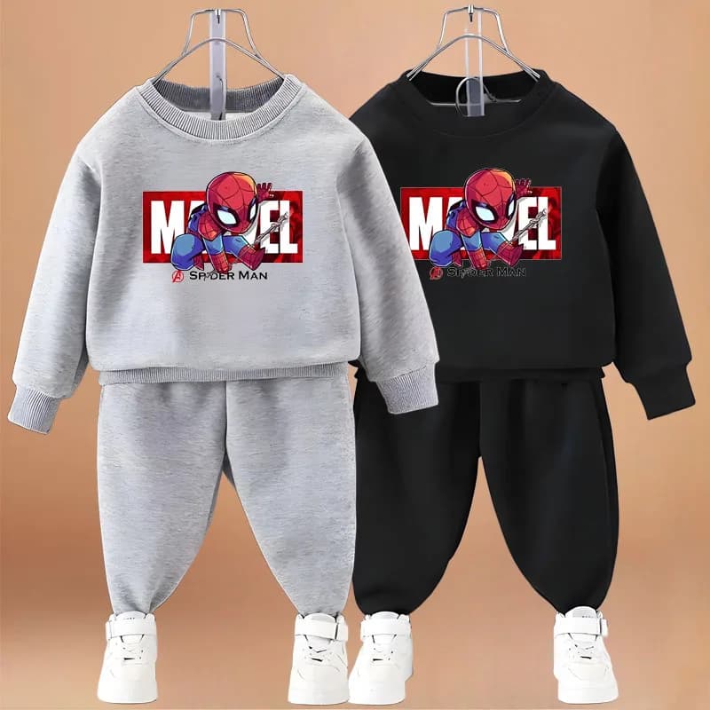 Anime Spiderman Printed Boys Sweatshirt Sets Spring/autumn Kids O Neck Hoodies Pants Two Piece Child Long Sleeve Clothes Set New