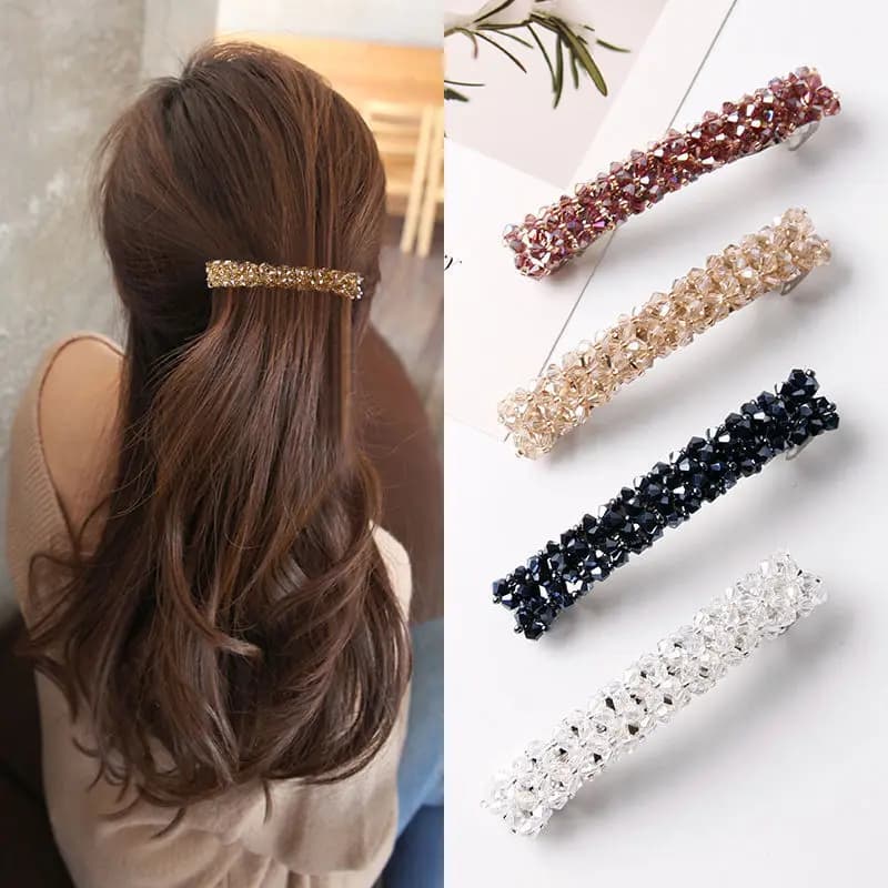 Simplicity Flash Drill Metal Hair Clip for Women Elegant Temperament Side Clip Fashion Girl Hair Pin Hair Accessories