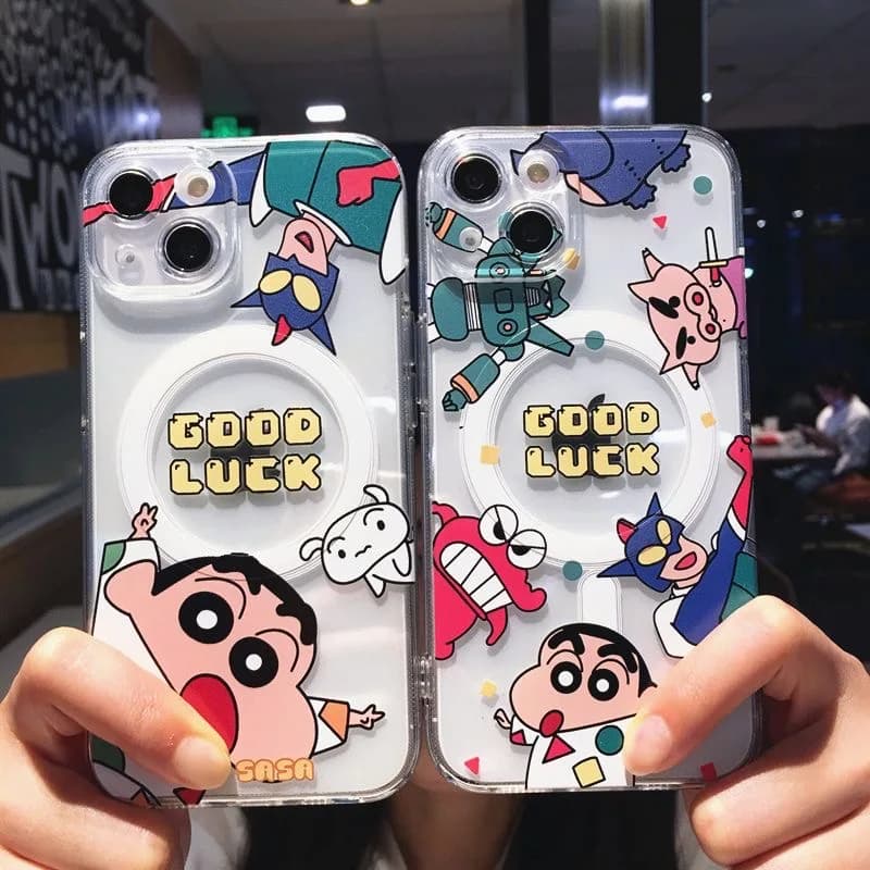 Anime Crayons Shin-chans Magsafe Magnetic Phone Case for Samsung Galaxy S24 S23 S22 S21 S20 FE Plus Ultra 5G Soft Clear Tpu