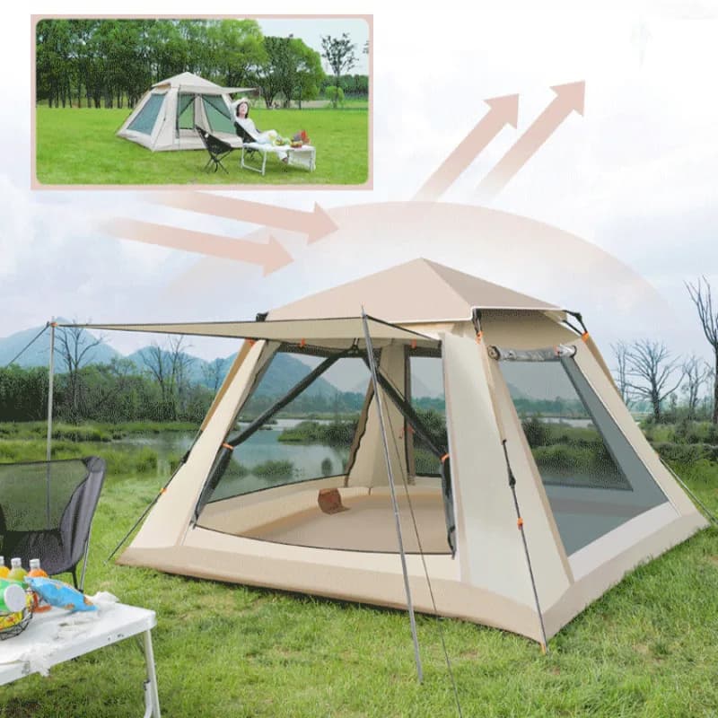 Portable Fully Automatic Quick Opening Tent Outdoor Camping Thickening Foldable Tent Beach Park Folding Oxford Waterproof Tent