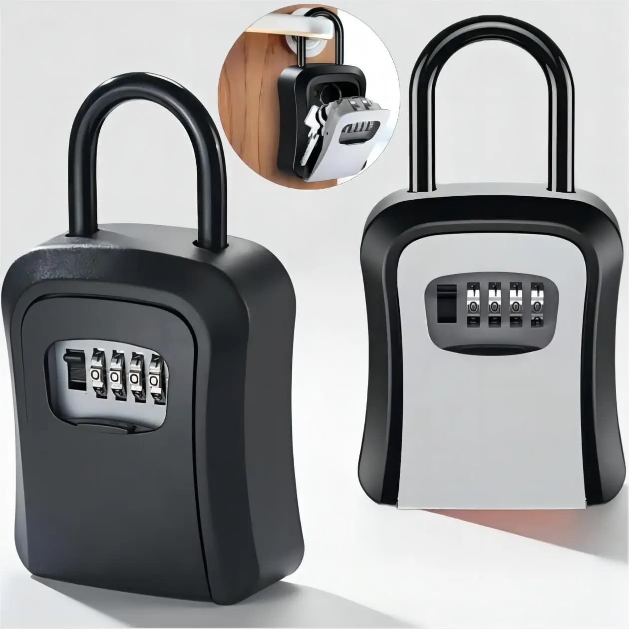 Wall Mounted Key Safe 4-digit Password Key Secure Storage Lock Manager Hold Up to 5 Keys Lock Box Wall Mounted Key Storage Box