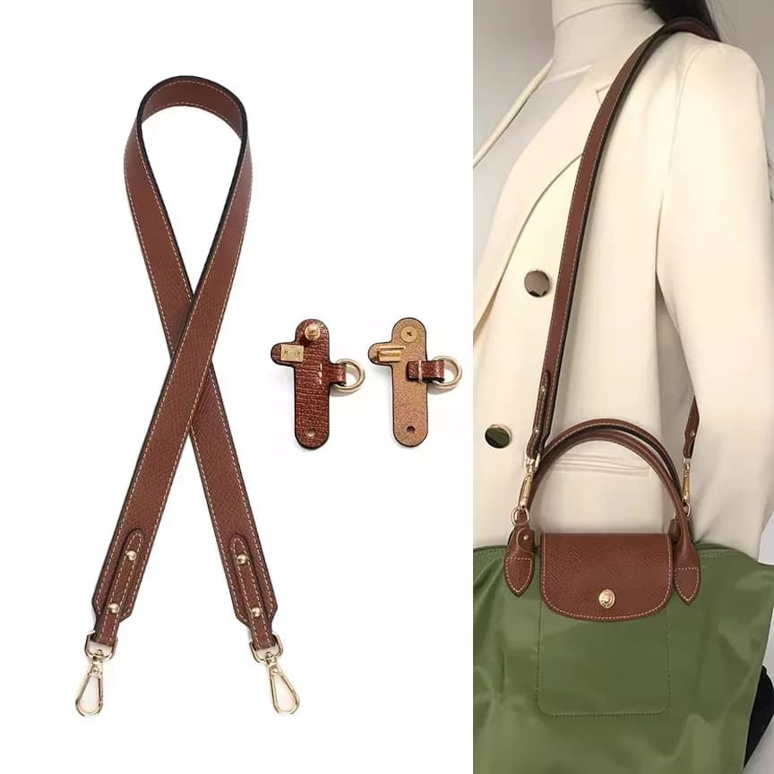 NEW Bag Adjustable Shoulder Strap For Longchamp Small Short Handle Bag Modified Messenger Strap Real Leather