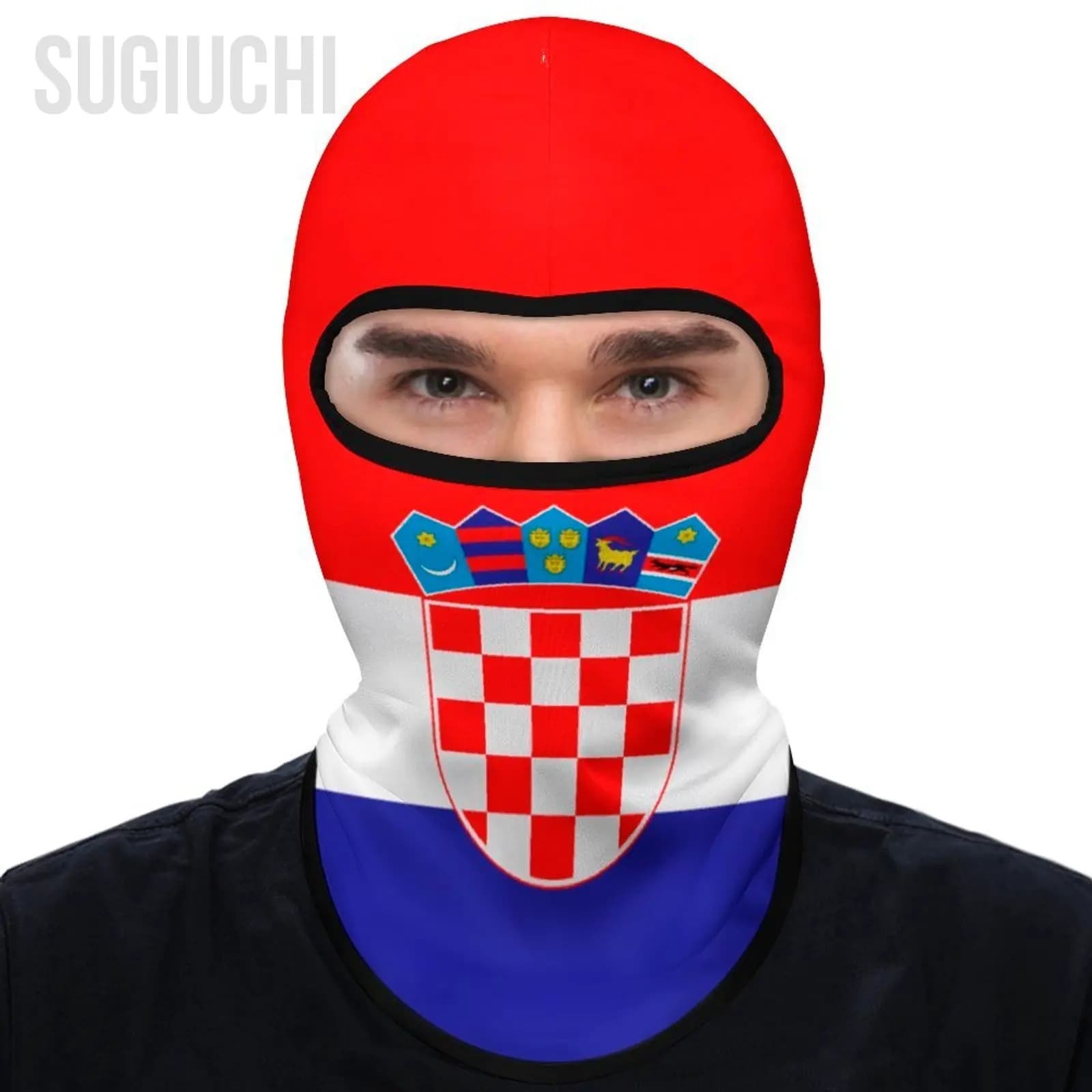 Croatia Flag Outdoor Cool Sunscreen Motorcycle Face Mask Moto Biker Wind Cap Mask Stopper Windproof Bicycle Cycling Headgear