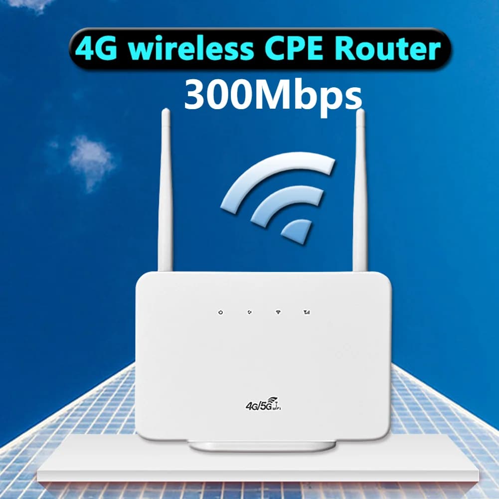 EUPlug 4G Wireless WiFi Router 300Mbps 4G LTE CPE Router Modem RJ45 LAN WAN External Antenna Wireless Hotspot with Sim Card Slot