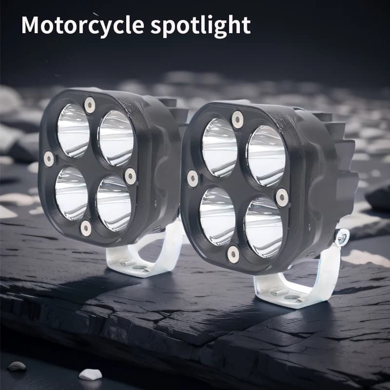 Motorcycle LED Spotlight Dual Color Hi/Low Beam Fog Lamps For Car Trucks SUV UTV 12V 24V Car Lens Headlight Driving Light