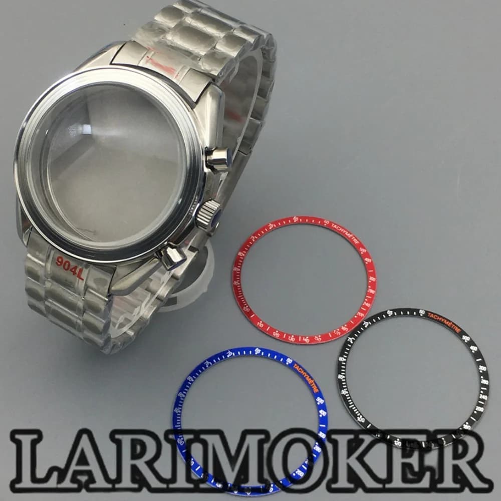 LARIMOKER VK63 Quartz 40mm Watch case Multi-functional Chronograph Diving Waterproof Watch Accessories Stainless Steel Bracelet