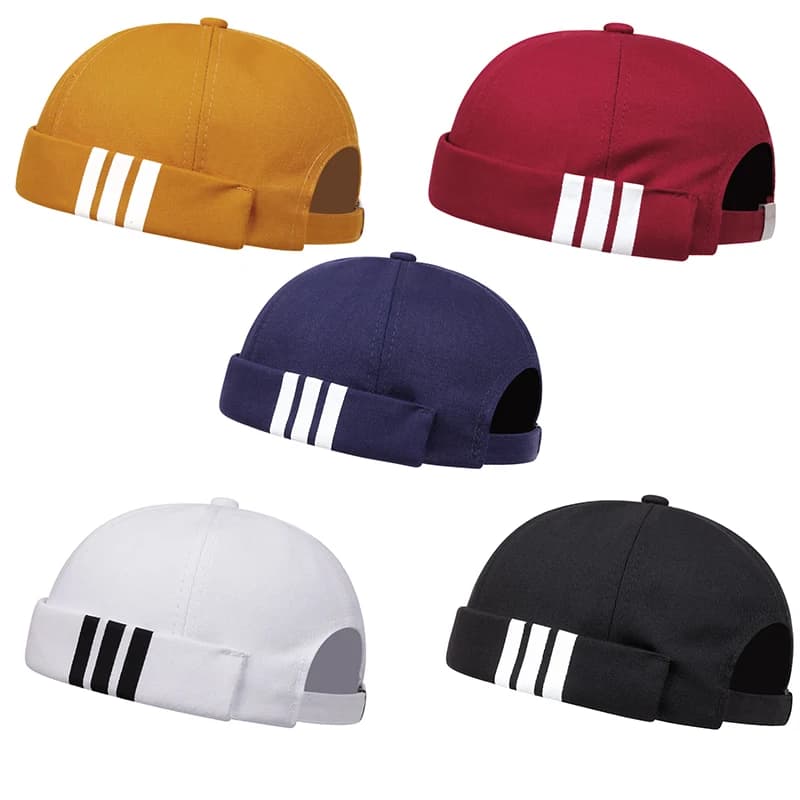 2024 New Fashion Stripe Printing High Quality Beanie Hat Retro Sailor Hats Outdoor Sun Men Woman Cap Adjustable Fishing Cap