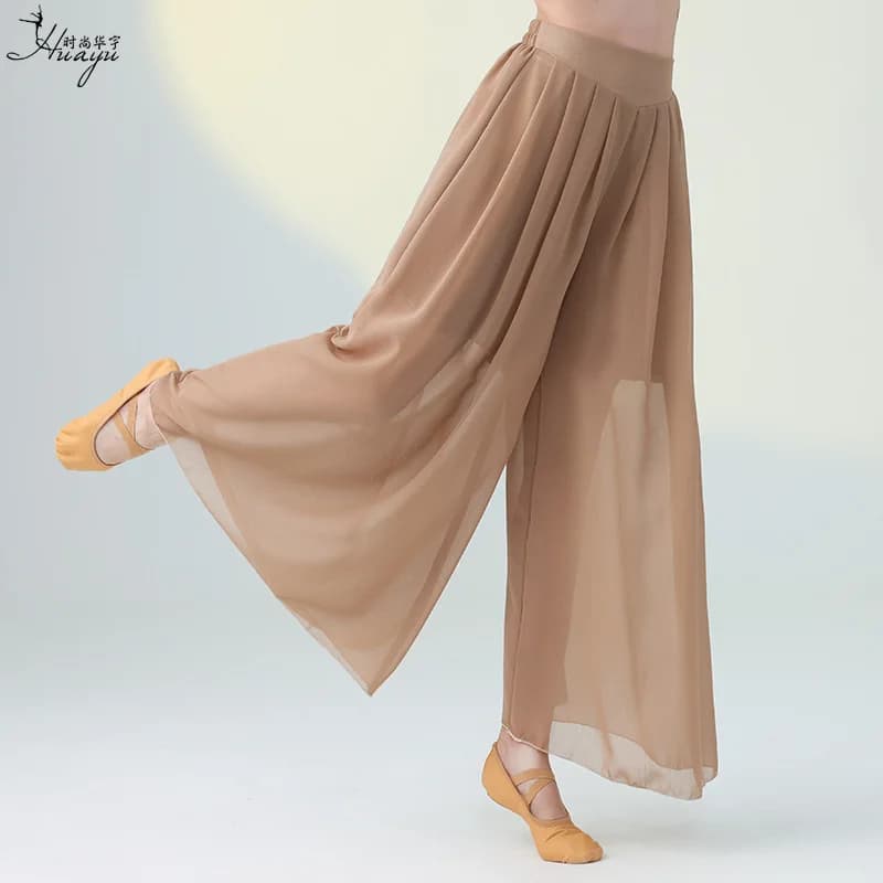 1pcs/lot woman fashion solid wide leg dance pants lady classic dance pants
