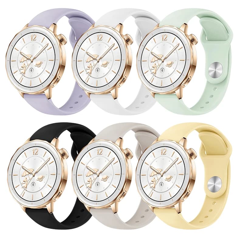 18mm 20 22mm Women Silicone Bracelet for Huawei GT5/GT4 41mm GT5Pro 46mm Band for Samsung Galaxy FE 7 6 40mm 44mm Strap