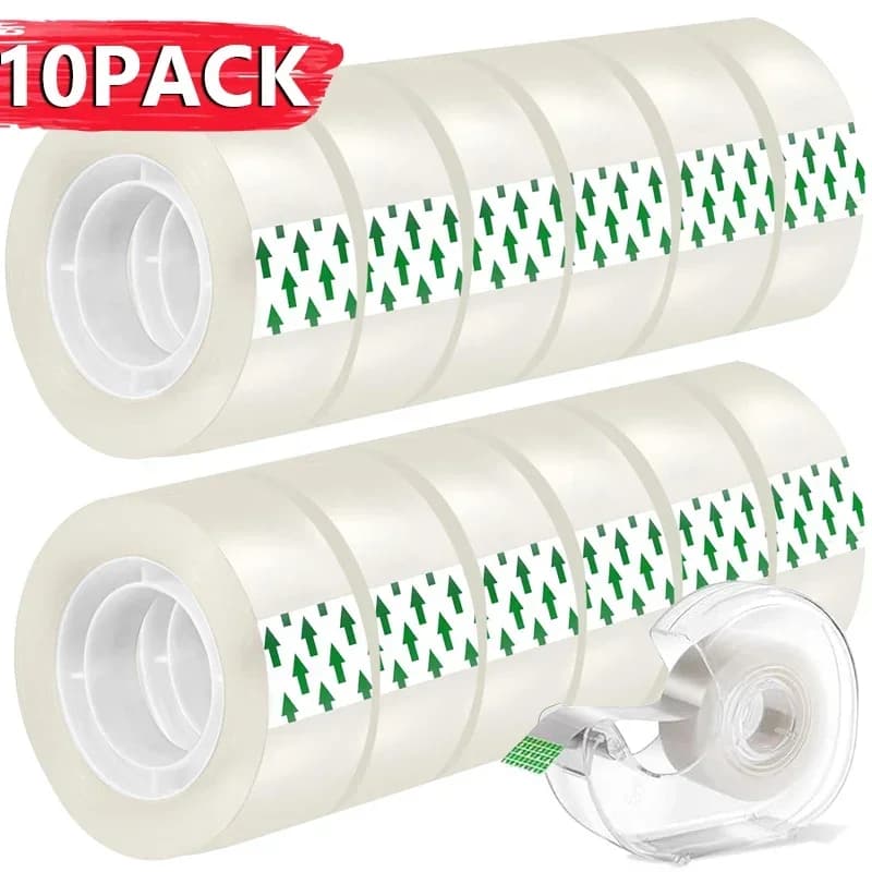 10/5/1 Rolls Premium Transparent Tape 0.8cm 1.2cm 1.8cm Multifuntion High-viscosity Adhesive Tape for Gift Wrapping Packing