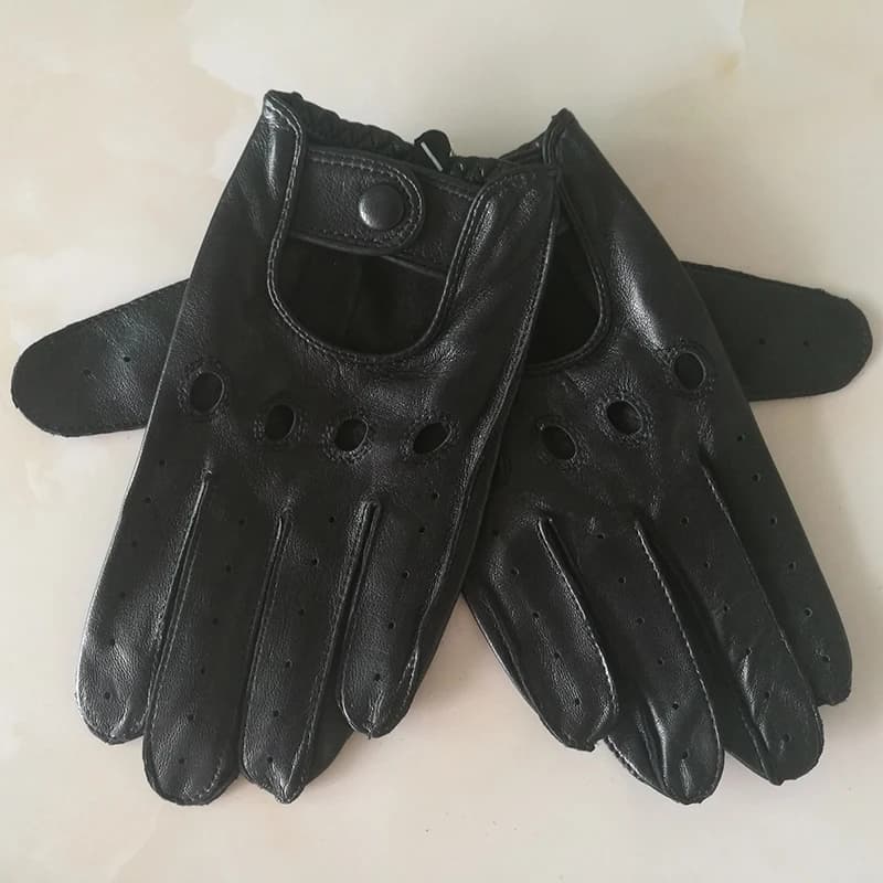 Real Leather Gloves Male Spring Autumn Unlined Thin Cycling Driving Men Sheepskin Gloves Breathable Touchscreen M023W-1