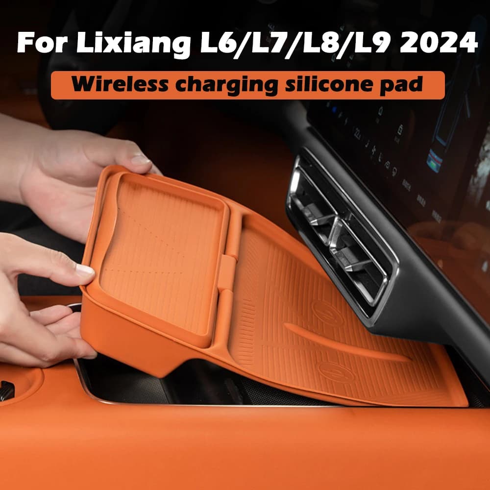For Lixiang L6/L7/L8/L9 2024 Car Central Wireless Charging Silicone Anti Slip Pad Holder Storage Box Anti Slip Pad Accessories