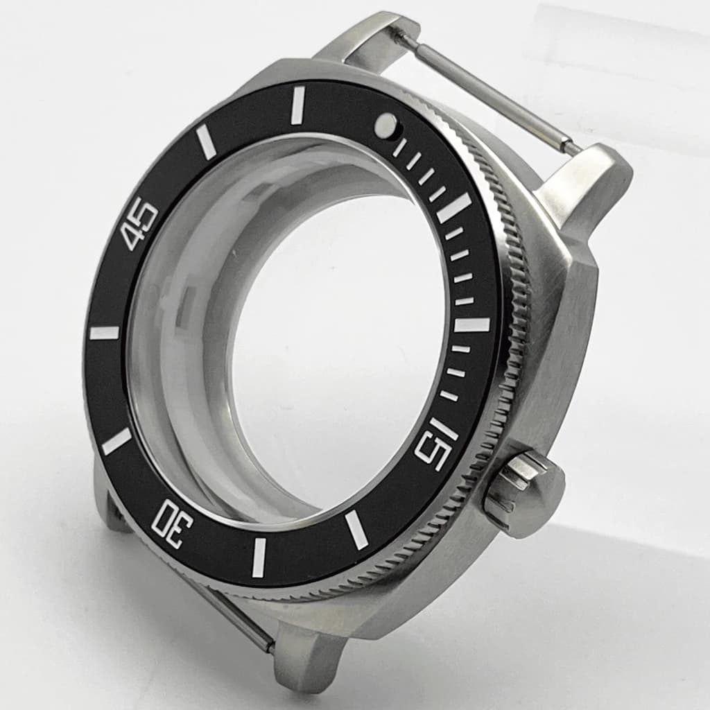 42mm Silver Watch Case Sapphire Glass Watch Case Plane Ceramic Bezel Fit NH35 NH36 Movement Watch Accessories
