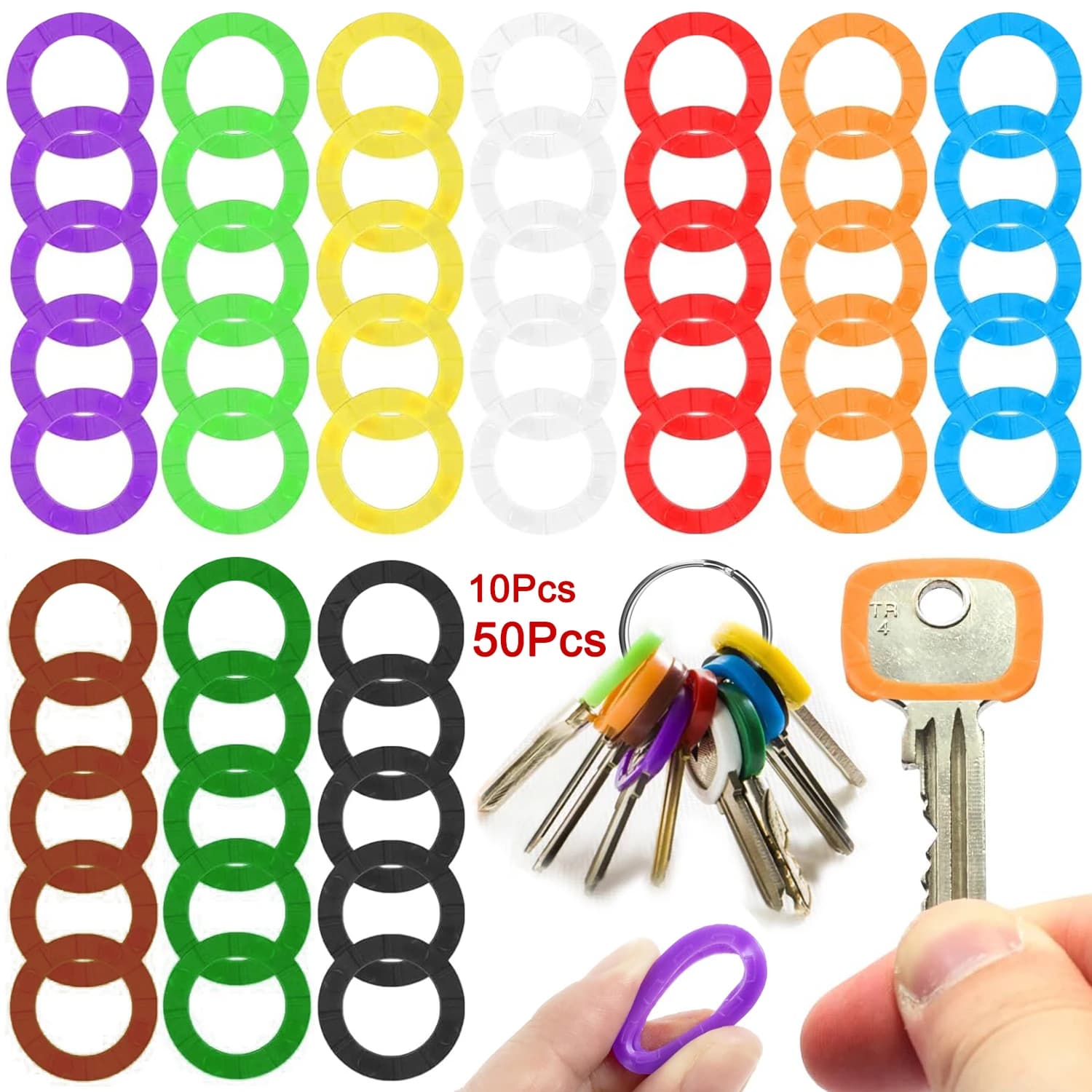 10-50Pcs Hollow Rubber Key Covers Key Caps Elastic Key Identifiers Covers Soft Silicone Key Protector Markers Key Accessories