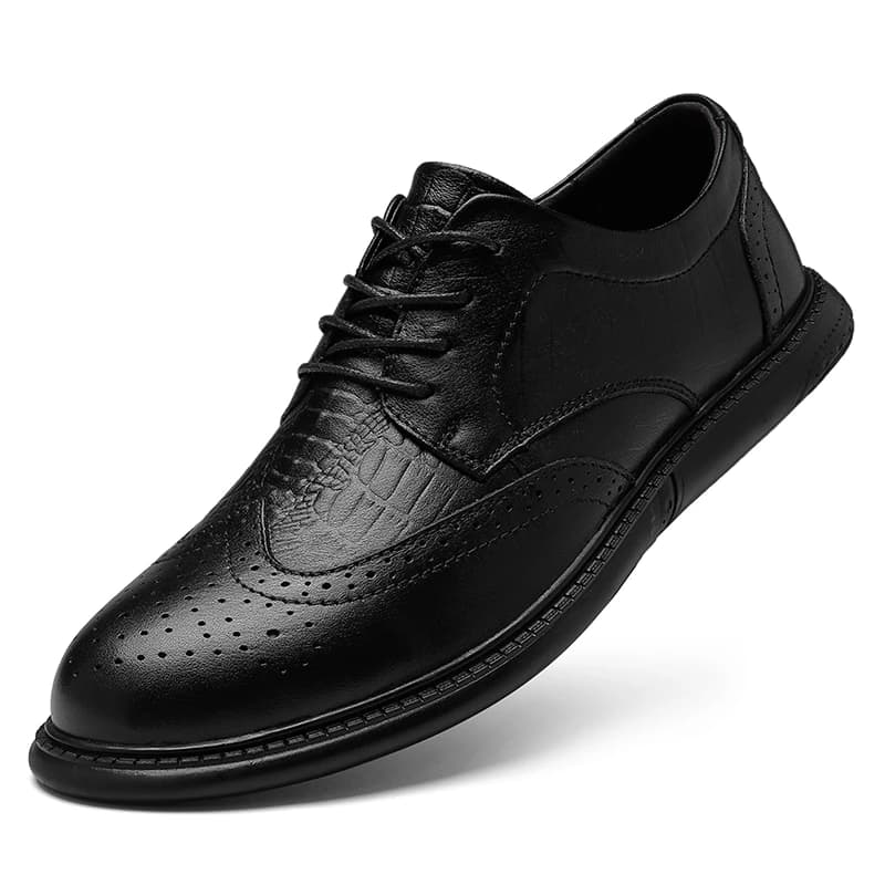 Spring and Autumn British Style Genuine Leather Shoes Mens Pointed Oxford Shoes Lace Up Business Formal Suit Paired Casual Shoes