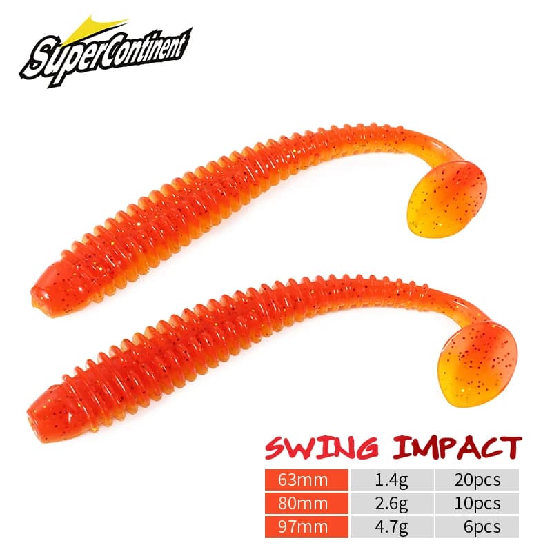 2023 HOT Impact Ring Shad Fishing Lure Soft 63mm 80mm 97mm Plastics Baits Swimbait Jigging LureBait perch Lures