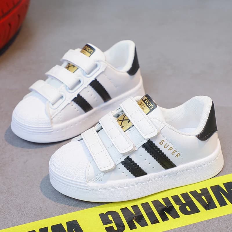 Children's Sneakers Kids Fashion Design White Non-slip Casual Shoes Boys Girls Hook Breathable Sneakers Toddler Outdoor Shoes Ch